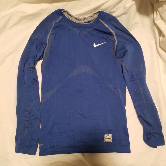 blue nike compression shirt